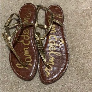 Sam Edelman gold thong sandal